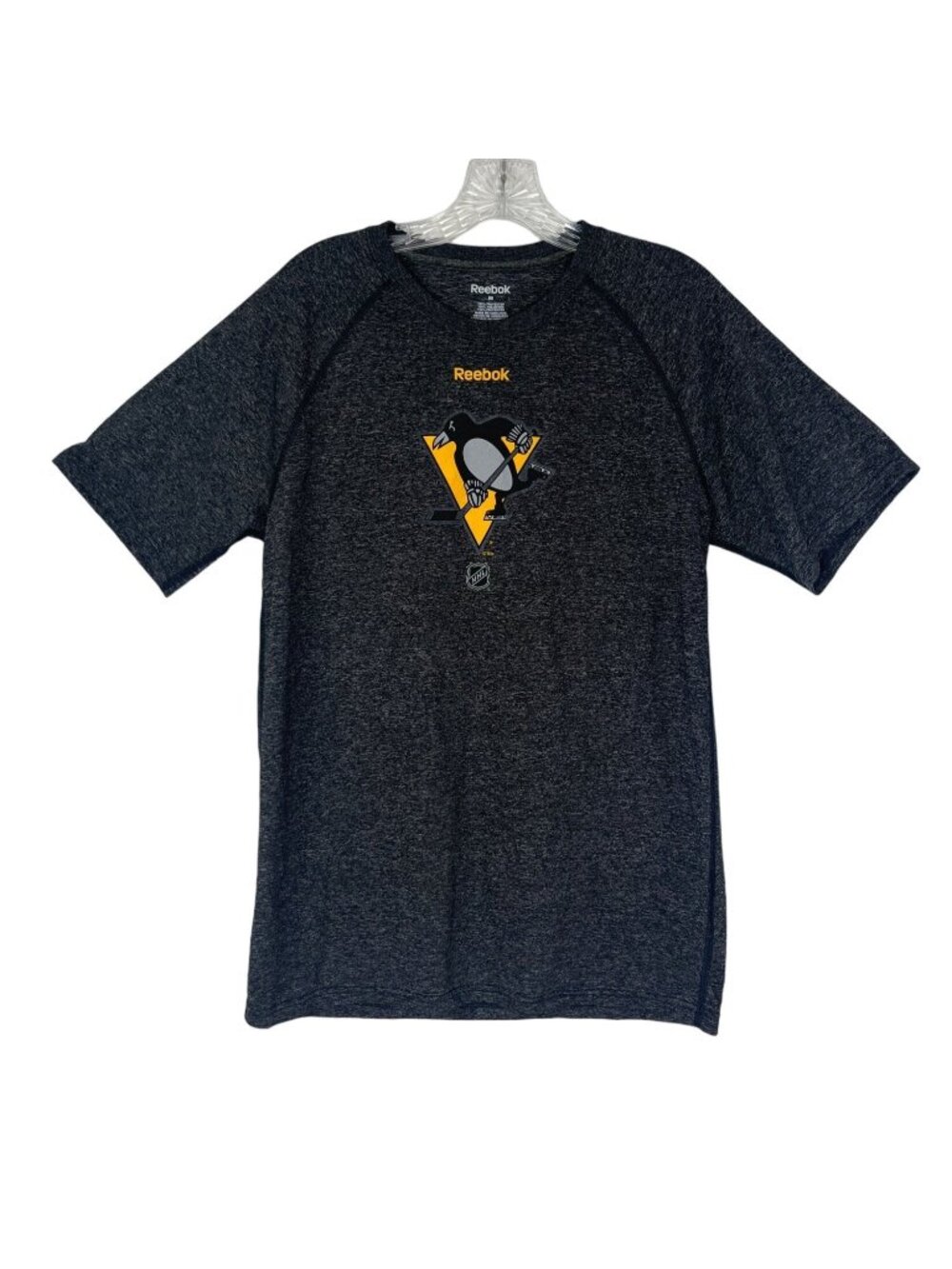 Reebok Pittsburgh Penguin Tshirt Mens Medium Gray‎ Hockey NHL Fanwear